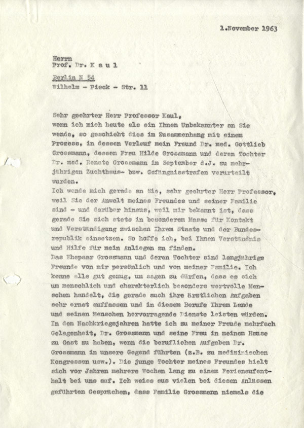 Brief von Karl Brodhäcker an das Bundesamt für Verfassungsschutz | Gießen 1963